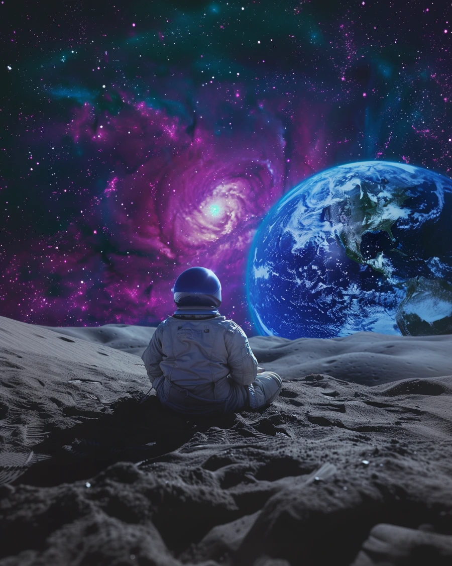 człowiek, kosmos, ziemia, gwiazdy, czarna dziura, kosmonauta, rozmyślanie, mistyczne, obrazy AI sztuka tworzona przez sztuczną inteligencję nowoczesne obrazy do salonu ekskluzywna sztuka na sprzedaż luksusowe dekoracje ścienne unikalne obrazy w ramie sztuka przyszłości obrazy do nowoczesnego wnętrza kolekcjonerskie dzieła sztuki dekoracje premium na ścianę limitowane edycje obrazów sztuka cyfrowa i AI obrazy ARTIGEN nietypowe obrazy na płótnie obrazy w designerskich ramach sztuka generatywna nowoczesne obrazy w ramie dzieła sztuki na płótnie oryginalne obrazy do wnętrz obrazy na zamówienie